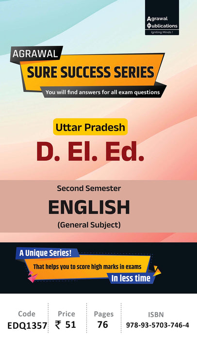 Uttar Pradesh D.El.Ed.| Semester 2 | - English 
Sure Success Series