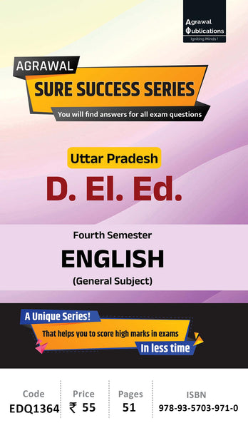 Uttar Pradesh D.El.Ed.| Semester 4 | English
Sure Success Series