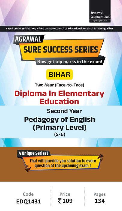 Bihar D.El.Ed | 2nd Year | Pedagogy Of English (Primary Level) Sure Success Series